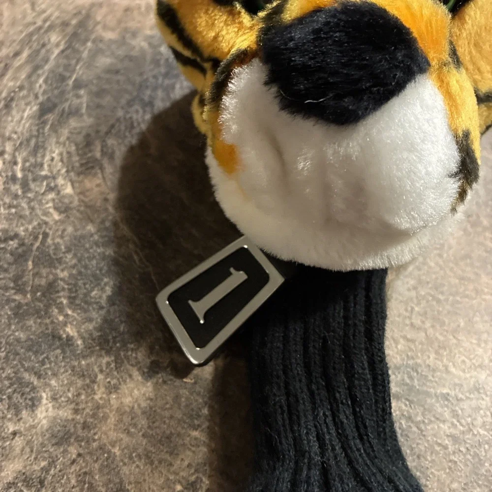Tiger Golf Club Head Cover Wood Driver Plush Orange Black White